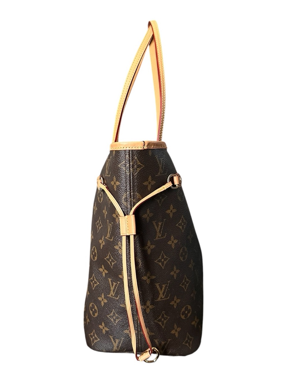 Louis Vuitton Monogram Neverfull Tote with Matching Pouch - Brown/Beige - Picture 7 of 8